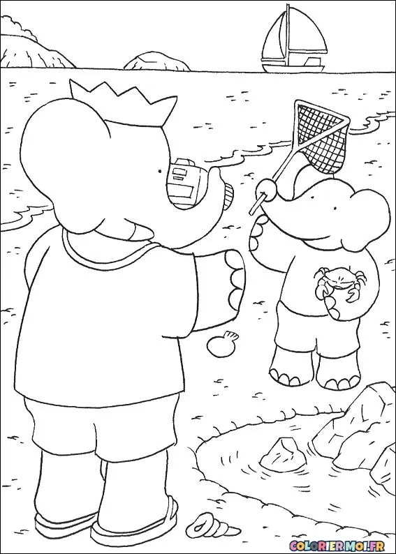 Dessin à colorier de Babar