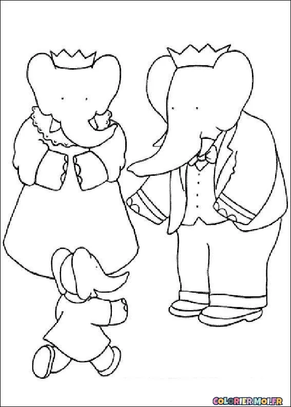 Dessin à colorier de Babar