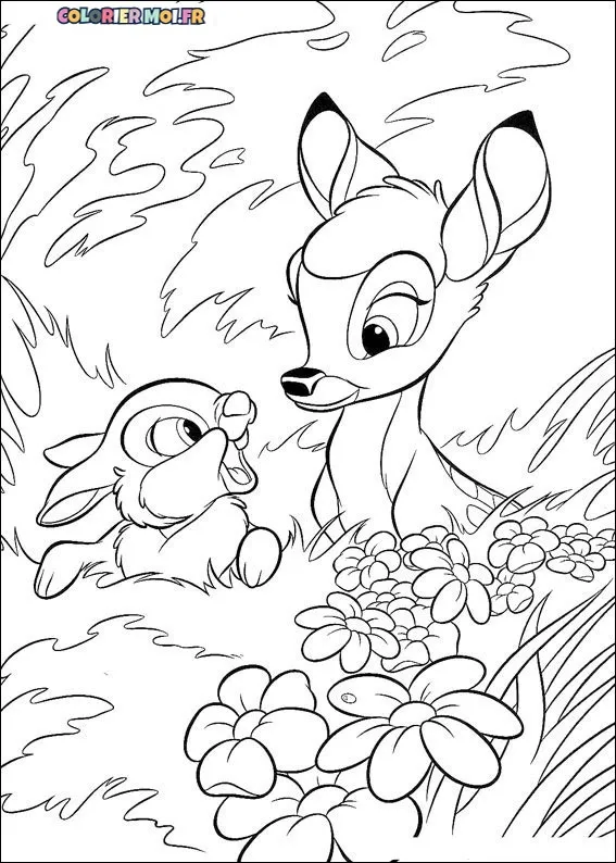 Dessin à colorier de Bambi