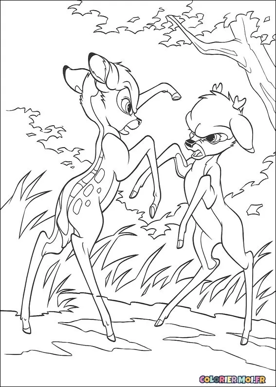 Dessin à colorier de Bambi 2