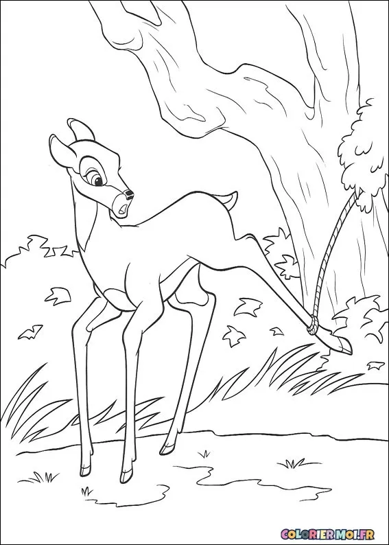 Dessin à colorier de Bambi 2