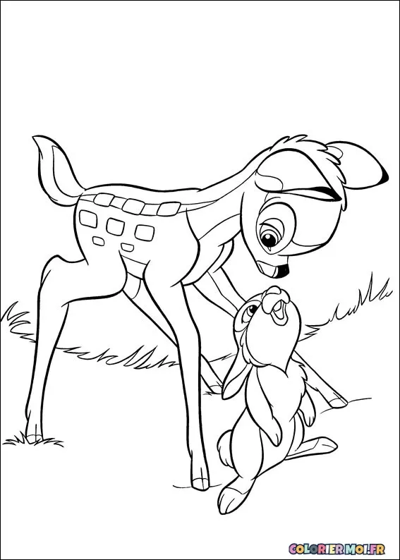 Dessin à colorier de Bambi 2