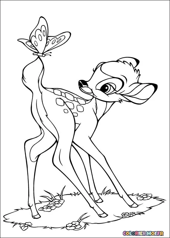 Dessin à colorier de Bambi 2