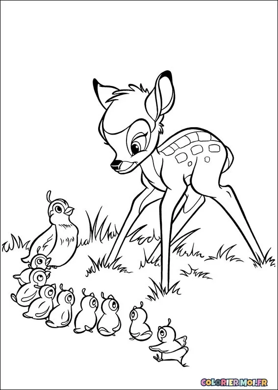 Dessin à colorier de Bambi 2