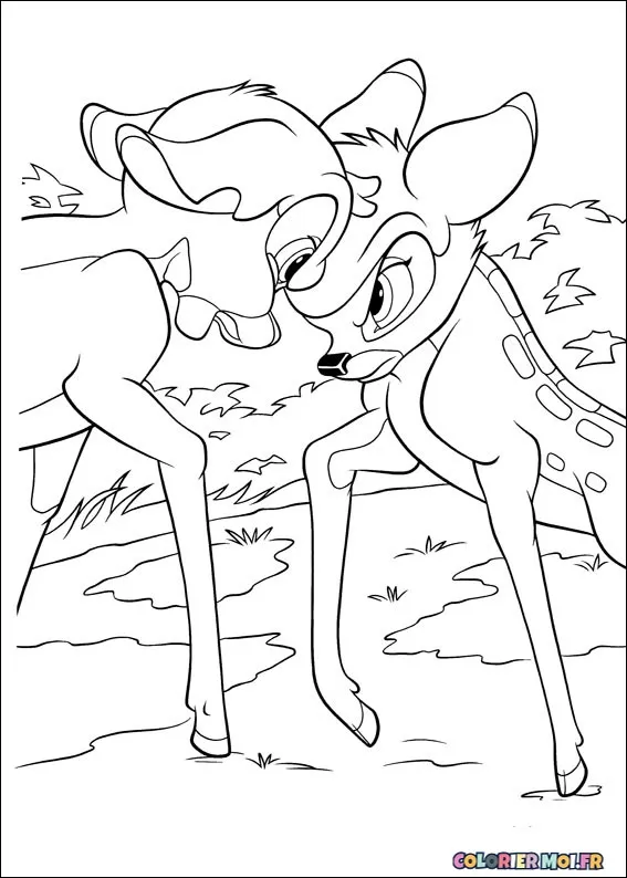 Dessin à colorier de Bambi 2