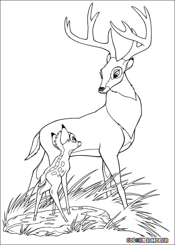 Dessin à colorier de Bambi 2