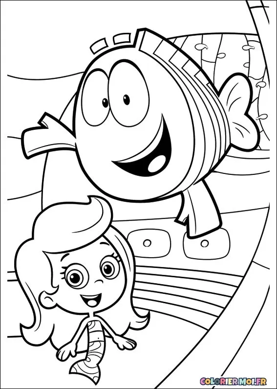 Dessin à colorier de Bubble Guppies