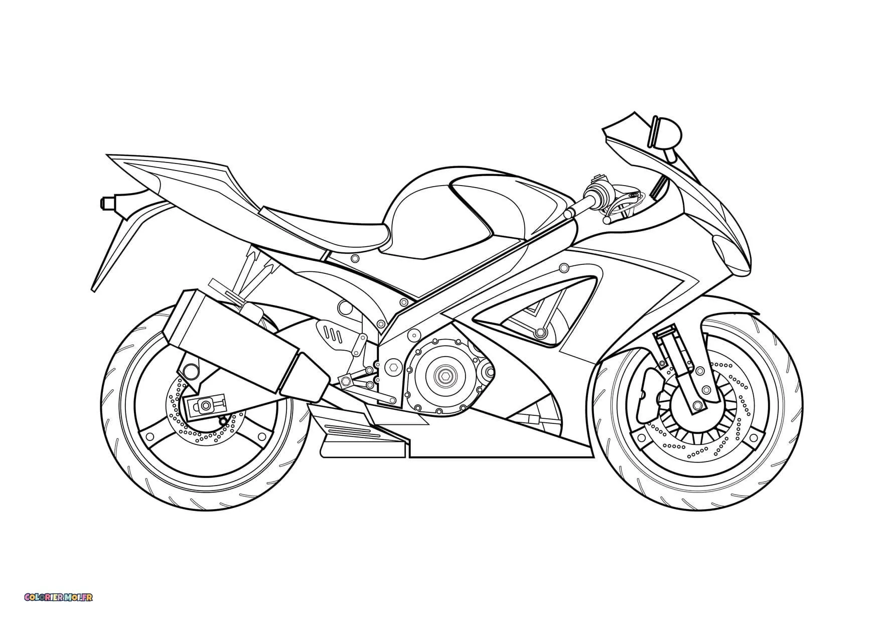 Dessin à colorier de Motos