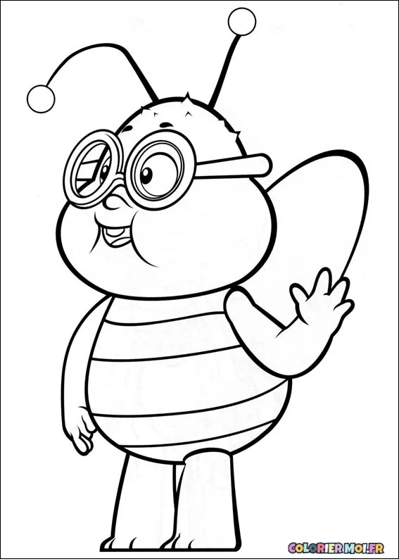 dessin de Abeille Maya 15 à télécharger imprimer et colorier.