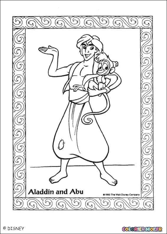 dessin de Aladdin 04 à télécharger imprimer et colorier.