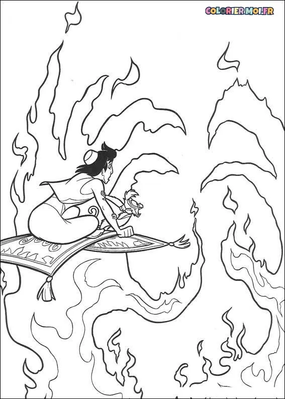 dessin de Aladdin 21 à télécharger imprimer et colorier.