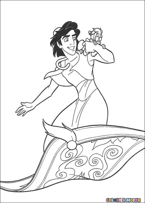 dessin de Aladdin 23 à télécharger imprimer et colorier.