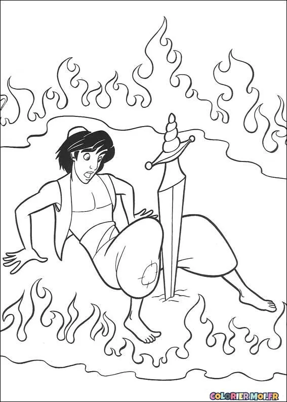 dessin de Aladdin 24 à télécharger imprimer et colorier.