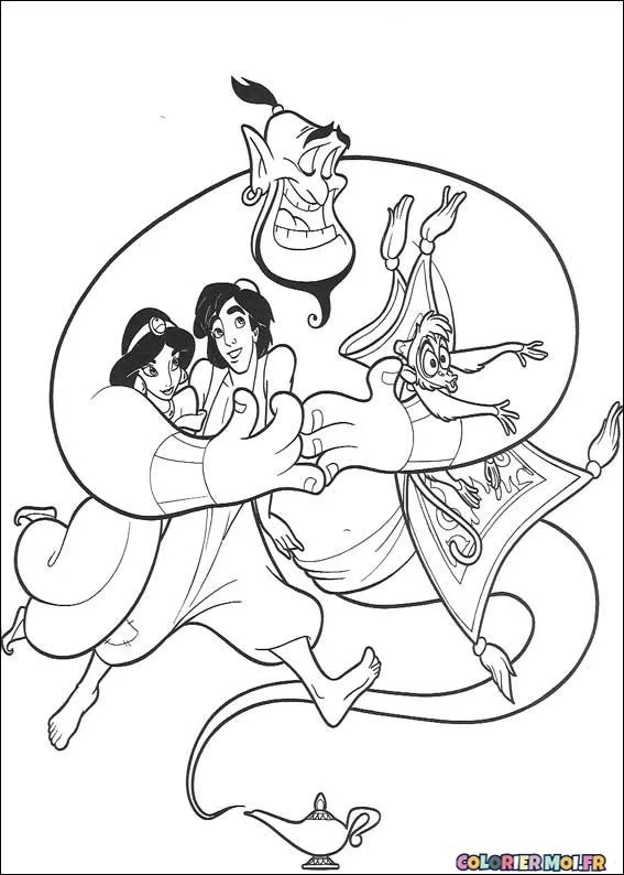 dessin de Aladdin 40 à télécharger imprimer et colorier.