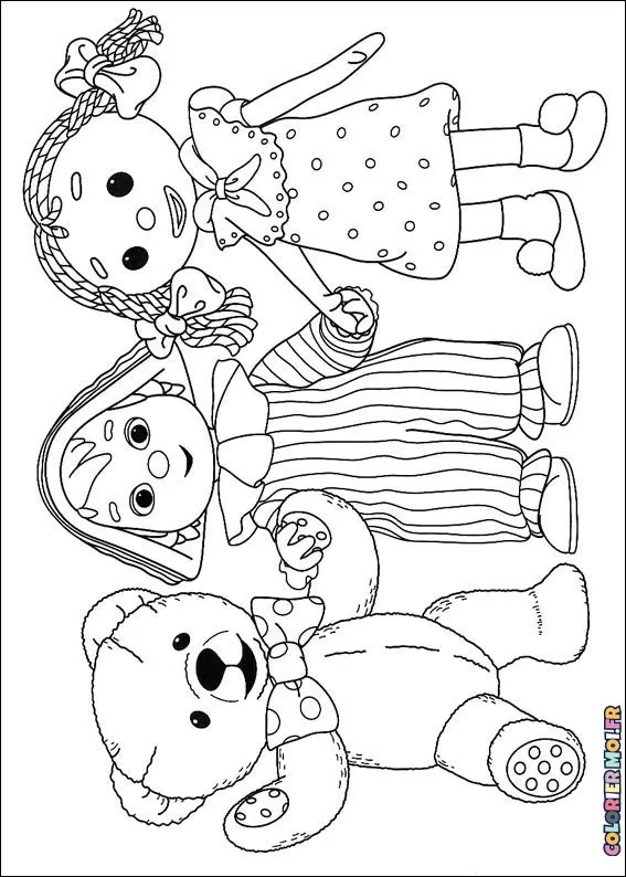 dessin de Andy Pandy 43 à télécharger imprimer et colorier.