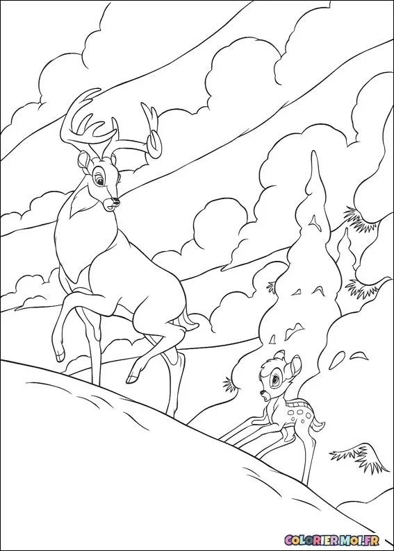 dessin de Bambi 2 02 à télécharger imprimer et colorier.