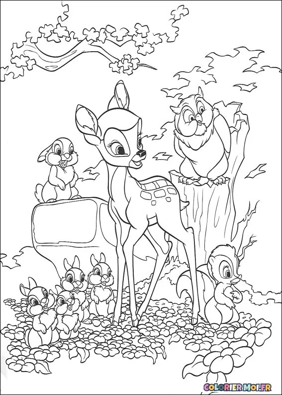 dessin de Bambi 2 23 à télécharger imprimer et colorier.