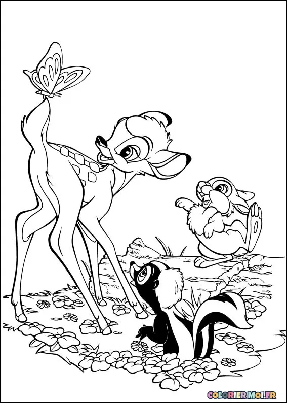 dessin de Bambi 2 33 à télécharger imprimer et colorier.