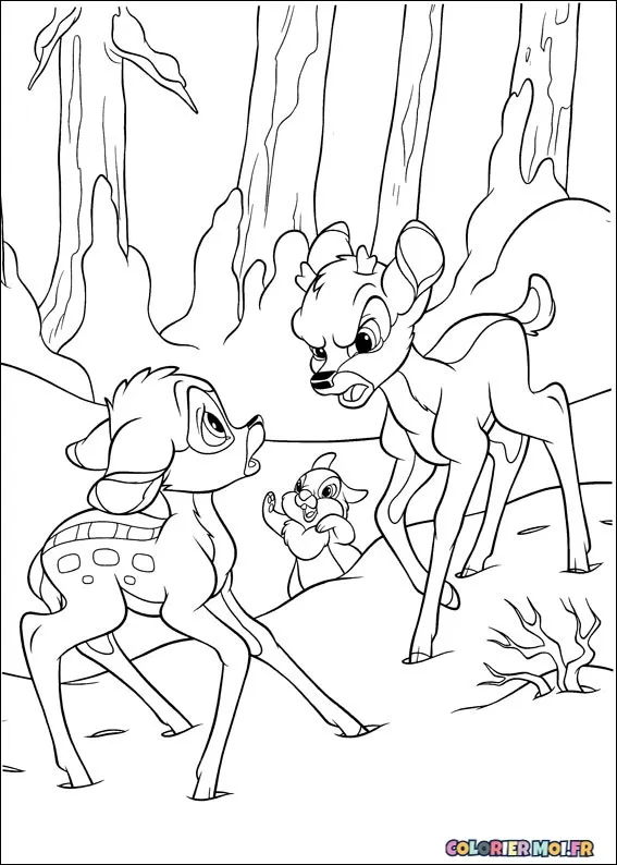 dessin de Bambi 2 35 à télécharger imprimer et colorier.