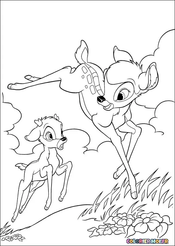 dessin de Bambi 2 44 à télécharger imprimer et colorier.