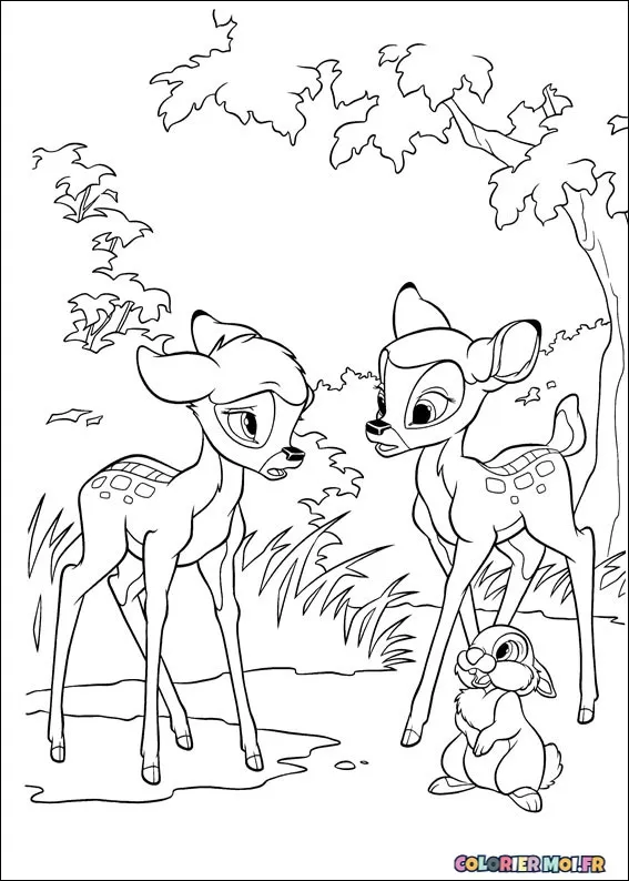 dessin de Bambi 2 52 à télécharger imprimer et colorier.