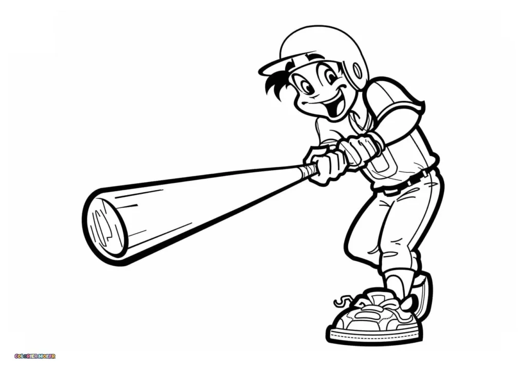 dessin de Baseball 02 à télécharger imprimer et colorier.