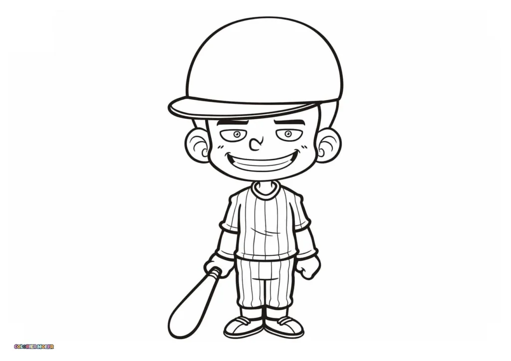 dessin de Baseball 05 à télécharger imprimer et colorier.