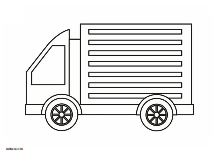 dessin de Camions 01 à télécharger imprimer et colorier.