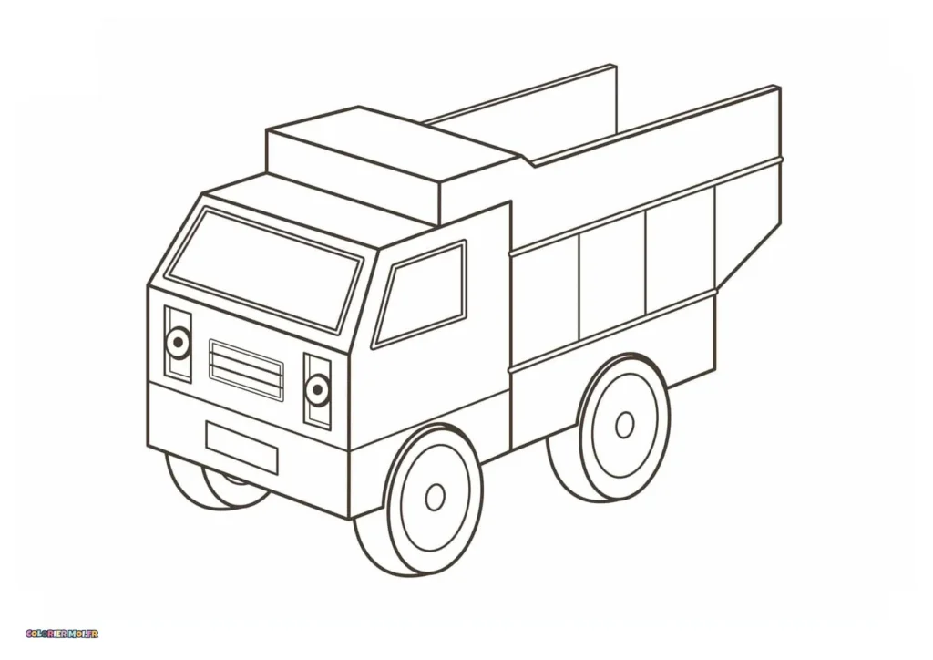 dessin de Camions 06 à télécharger imprimer et colorier.