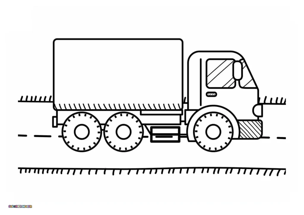 dessin de Camions 12 à télécharger imprimer et colorier.