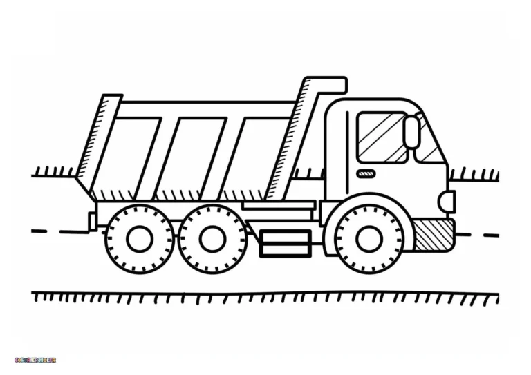 dessin de Camions 13 à télécharger imprimer et colorier.