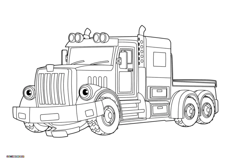 dessin de Camions 32 à télécharger imprimer et colorier.