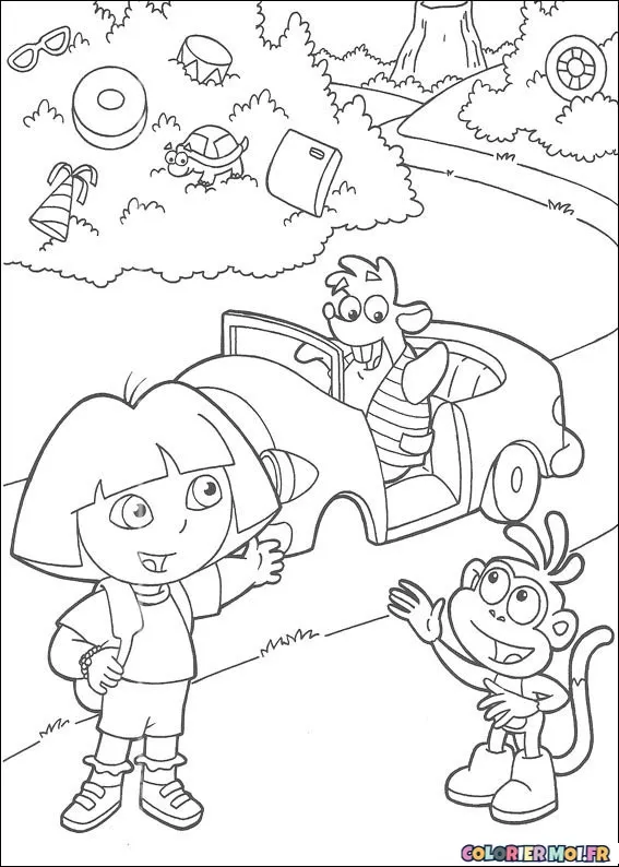 dessin de Dora l Exploratrice 31 à télécharger imprimer et colorier.