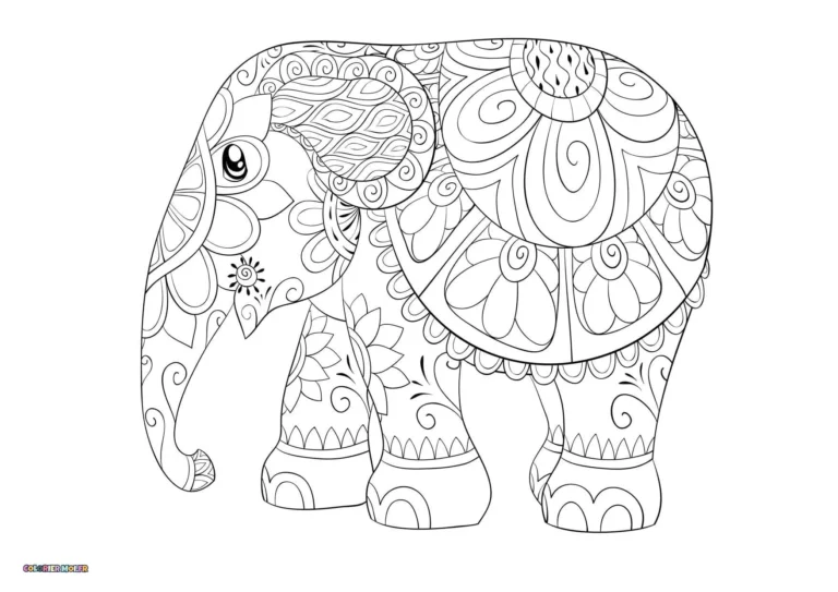 dessin de Elephants 10 à télécharger imprimer et colorier.