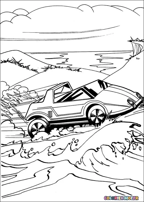 dessin de Hot Wheels 18 à télécharger imprimer et colorier.