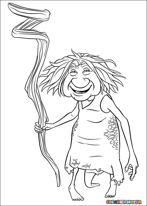 dessin de Les Croods 07 à télécharger imprimer et colorier.