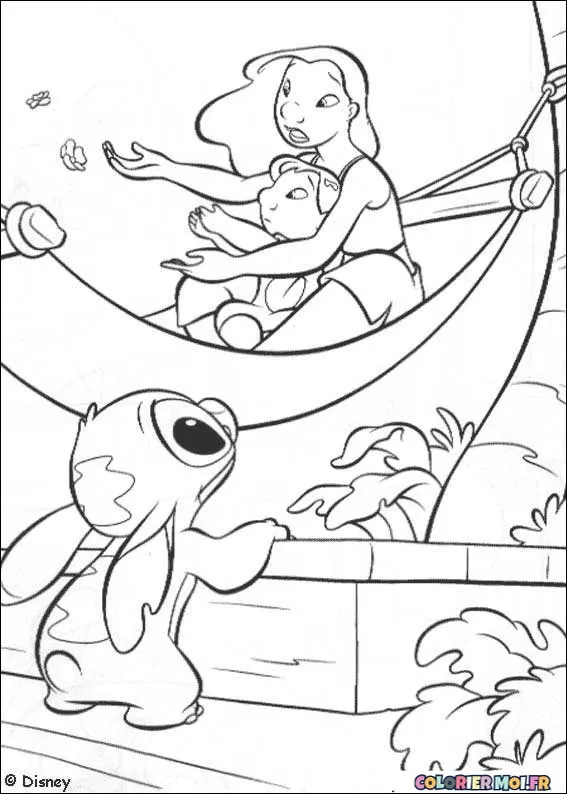 dessin de Lilo et Stitch 17 à télécharger imprimer et colorier.