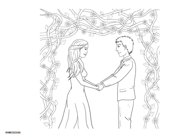 dessin de Mariage 12 à télécharger imprimer et colorier.