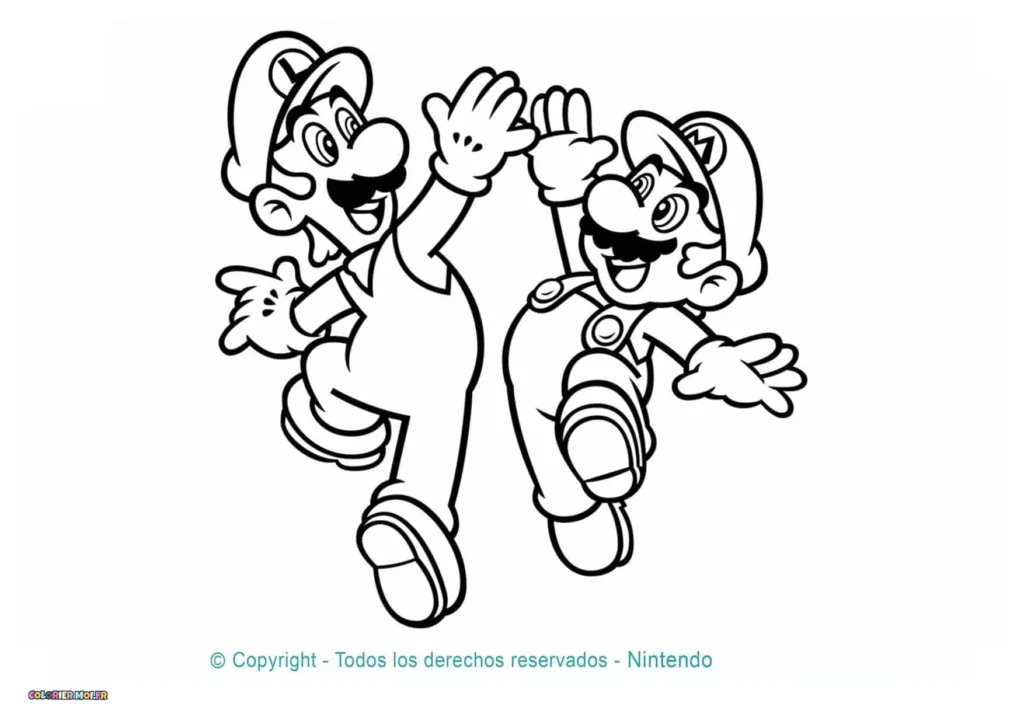 dessin de Mario Bros 09 à télécharger imprimer et colorier.