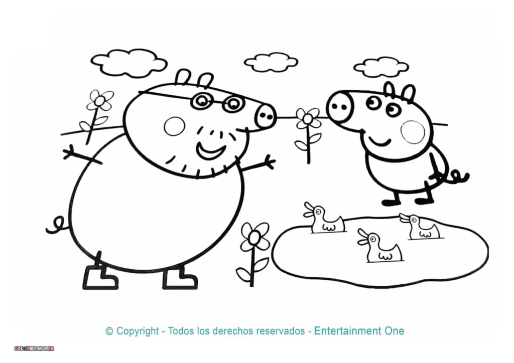 dessin de Peppa Pig 26 à télécharger imprimer et colorier.