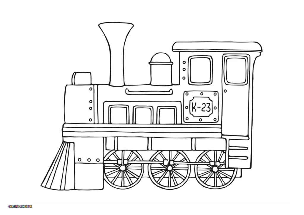 dessin de Trains 14 à télécharger imprimer et colorier.