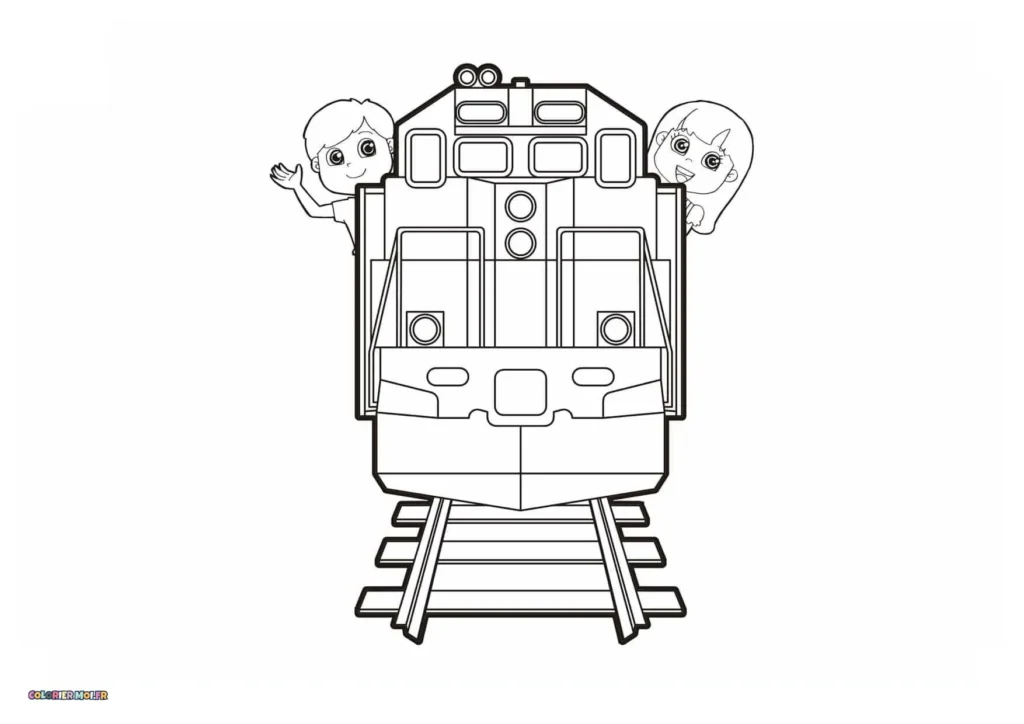 dessin de Trains 16 à télécharger imprimer et colorier.