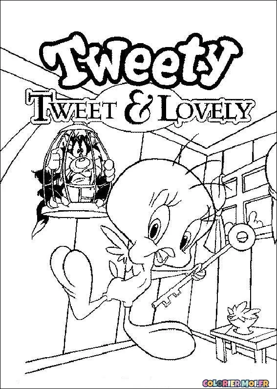 dessin de Tweety 08 à télécharger imprimer et colorier.