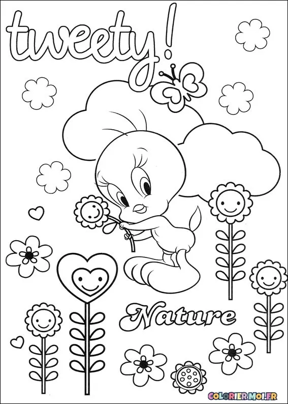 dessin de Tweety 55 à télécharger imprimer et colorier.